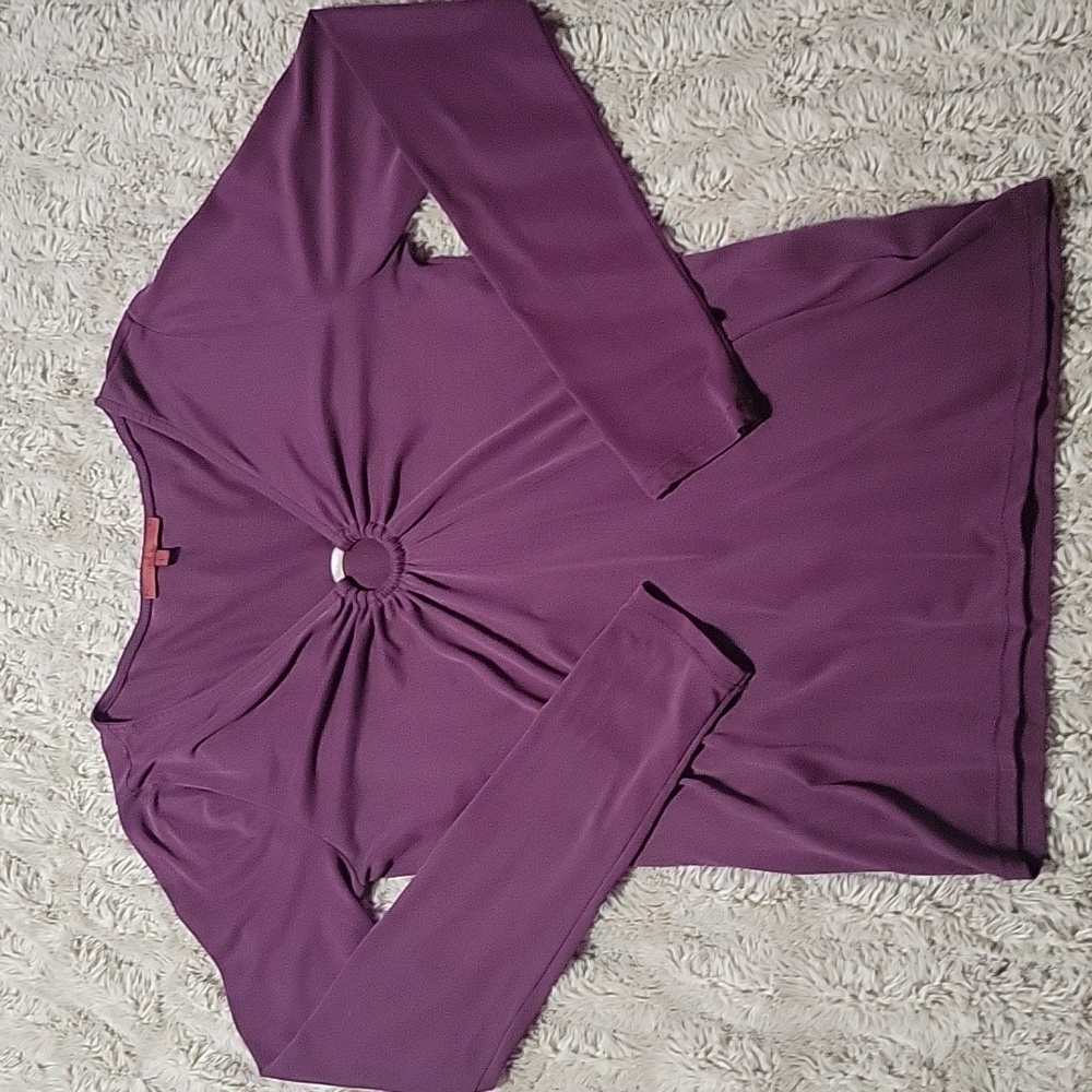 🌞RED BY BKE Deep Maroon Long Sleeve Top. Sz Large - Picture 1 of 4